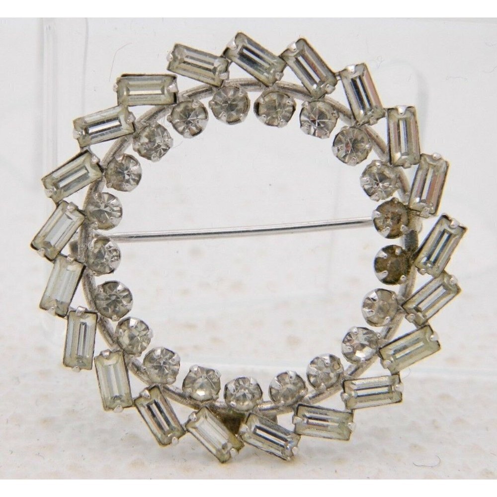 .925 Sterling Silver Carl Art Clear Glass Rhinston